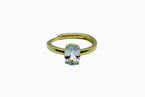 Divya दिव्या | Blauer Topas | Ring | 18K Vermeil Vergoldung
